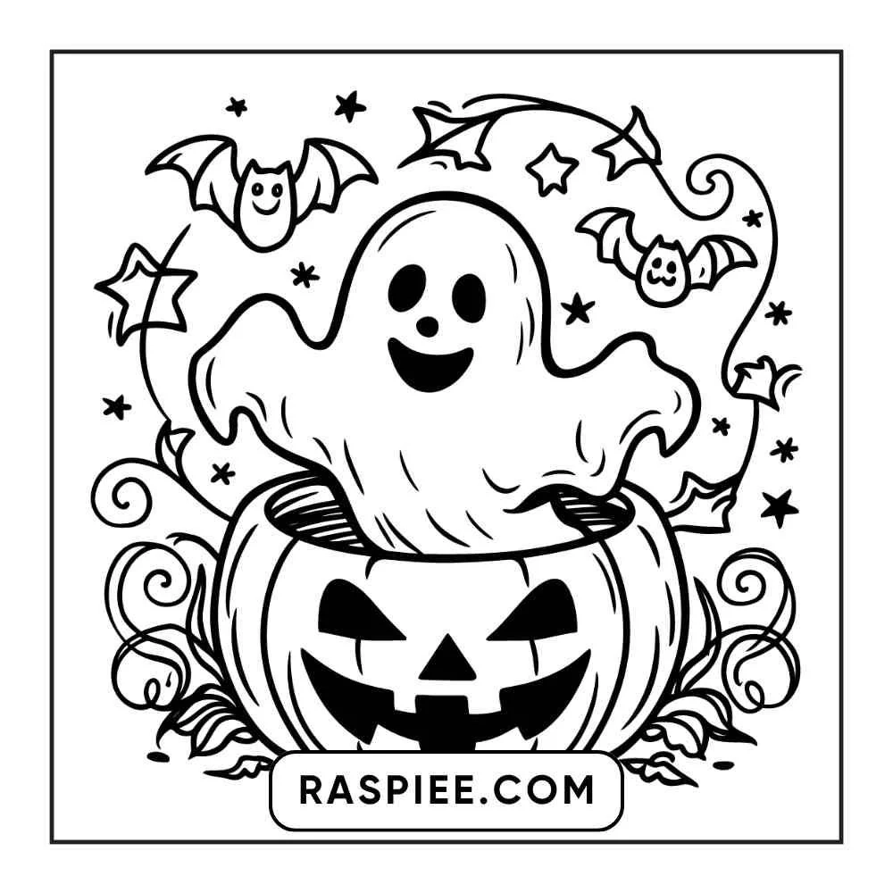 100 Bold And Easy Cute Halloween Coloring Pages Printable PDF Instant RASPIEE 100 Bold And Easy Cute Halloween Coloring Pages Printable PDF Instant RASPIEE
