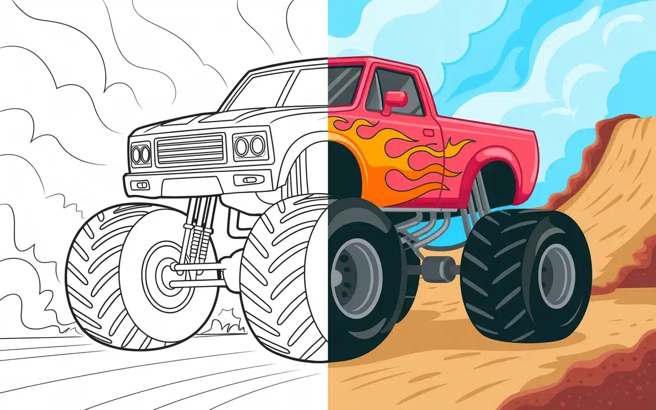 100 Monster Truck Coloring Pages Free Printable PDF