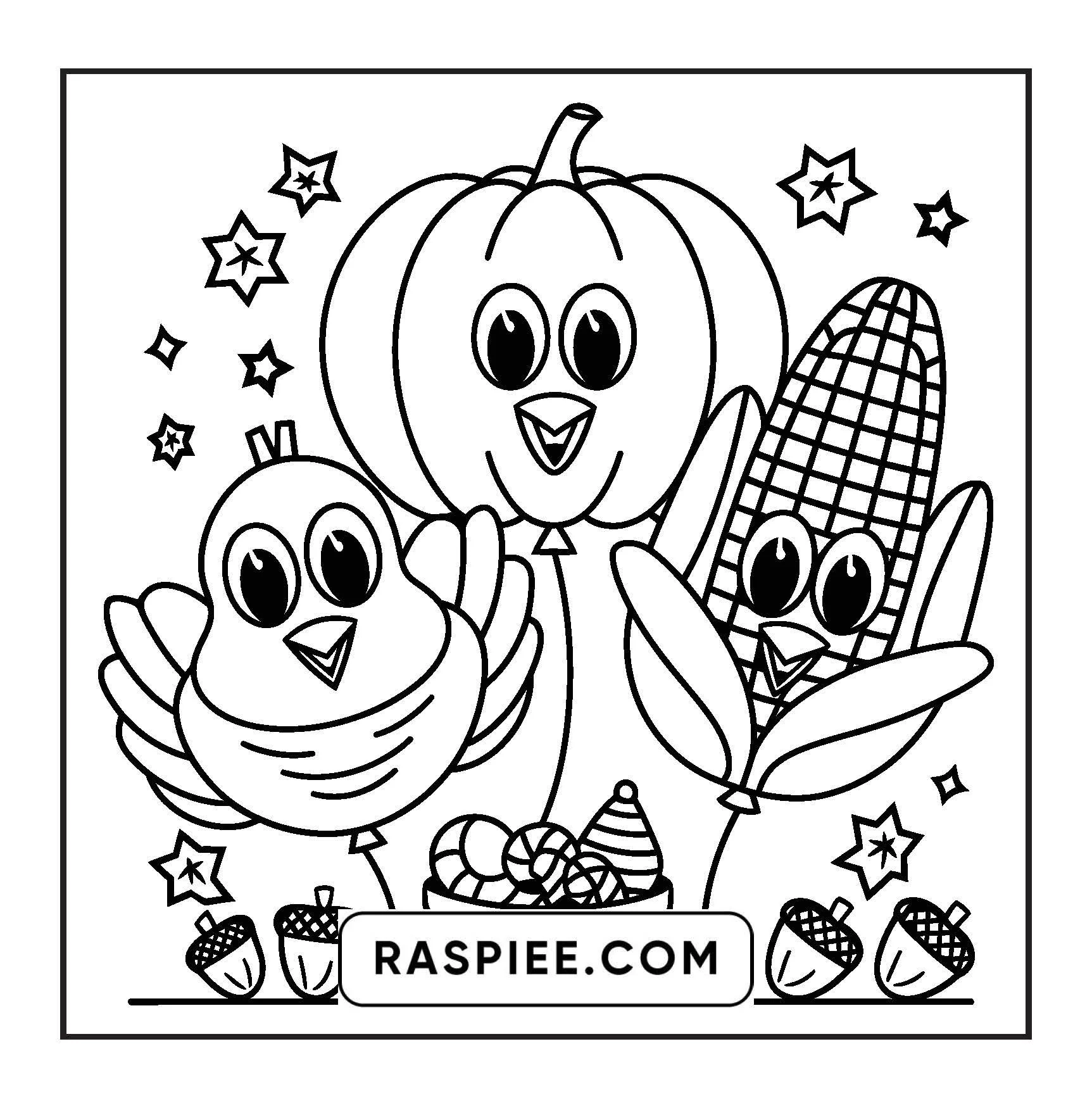 thanksgiving coloring pages easy