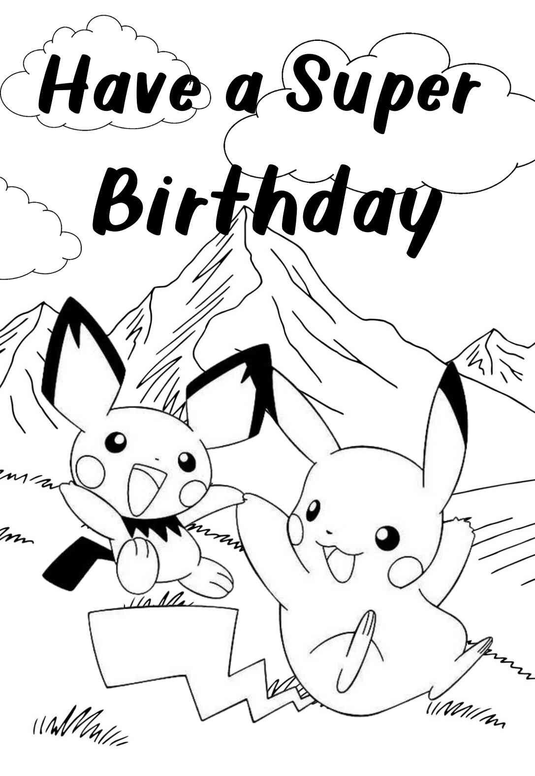 11 Pokemon Birthday Coloring Cards Ideas Pokemon Birthday Pokemon Birthday Coloring Pages