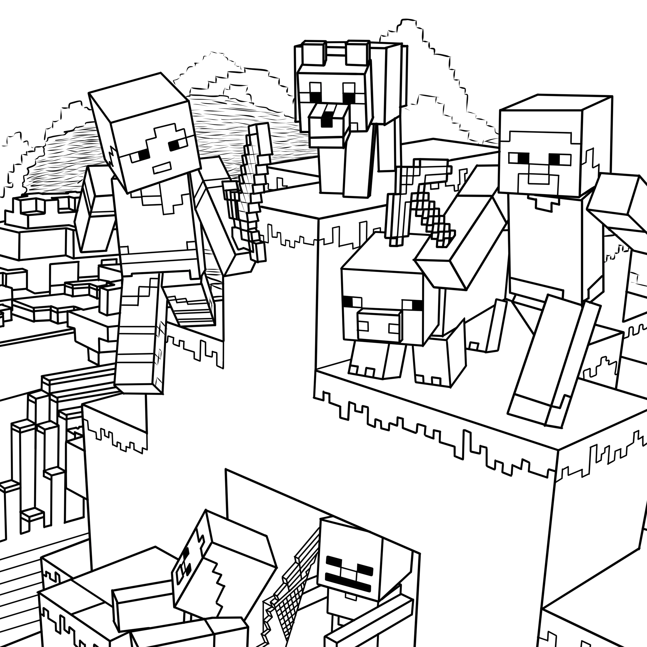 minecraft animals coloring pages minecraft animals coloring pages