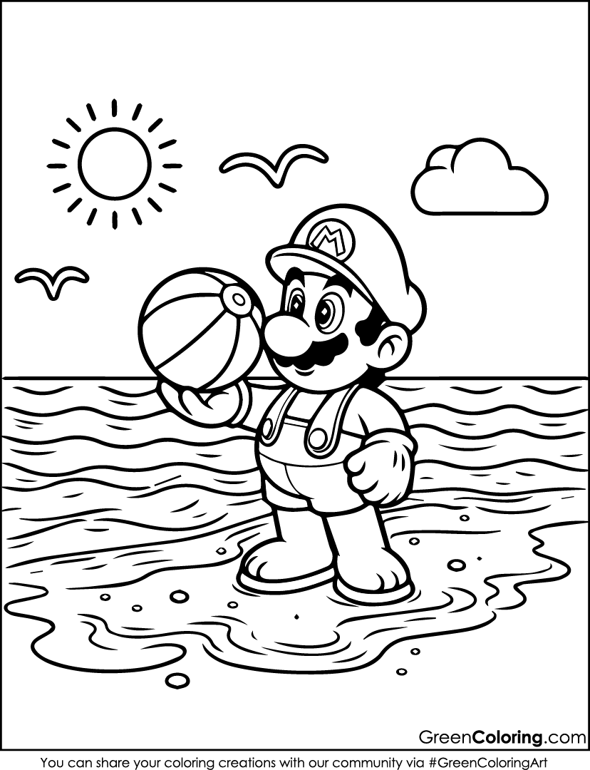 mario brothers coloring pages