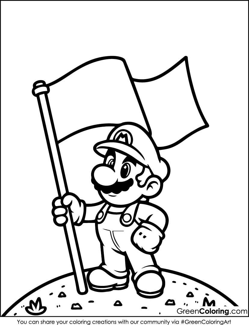 super mario printable colouring pages