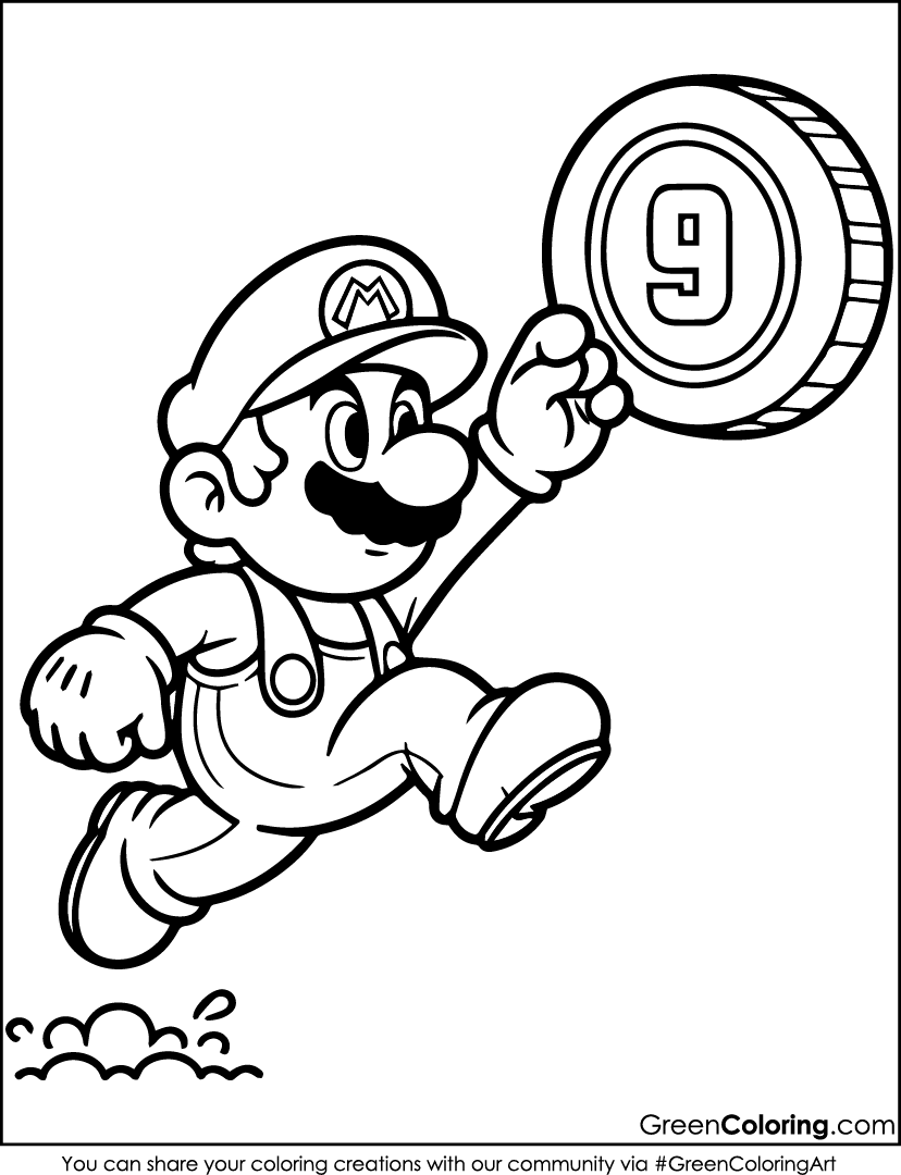 mario characters to color