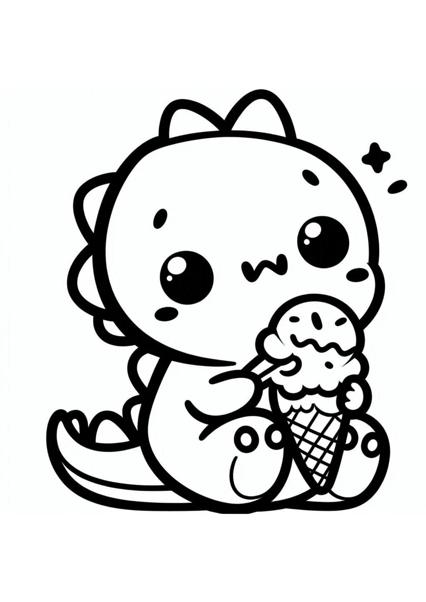 120 Kawaii Baby Dinosaur Coloring Pages For Children Baby Dinosaur Kawaii Coloring Book Cute And Printable Coloring Pages For Kids Etsy