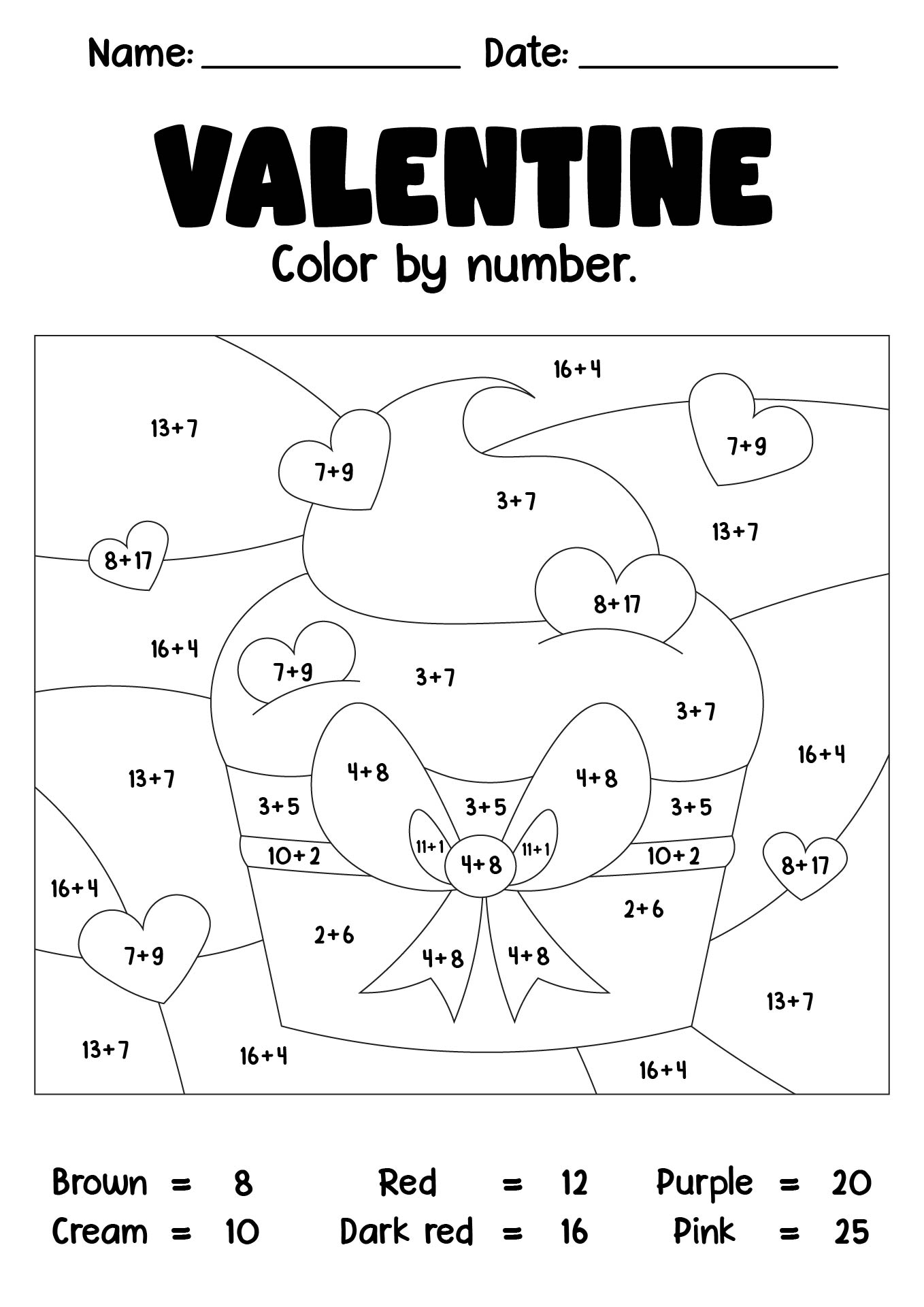 17 Valentine s Day Math Coloring Worksheets Free PDF At Worksheeto 17 Valentine s Day Math Coloring Worksheets Free PDF At Worksheeto