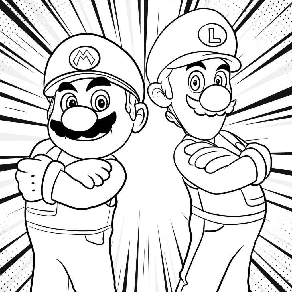 mario bros coloring pages