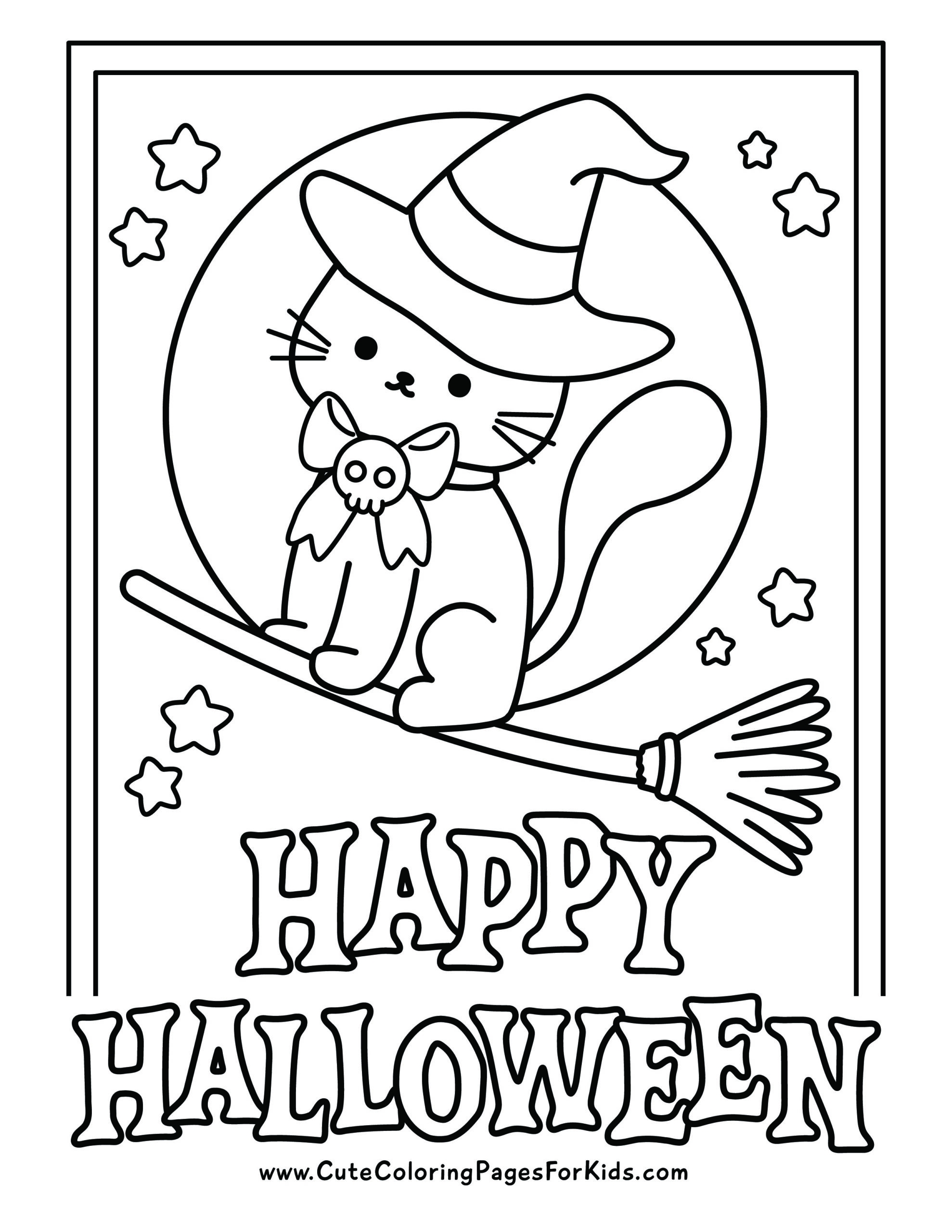 happy halloween coloring pages