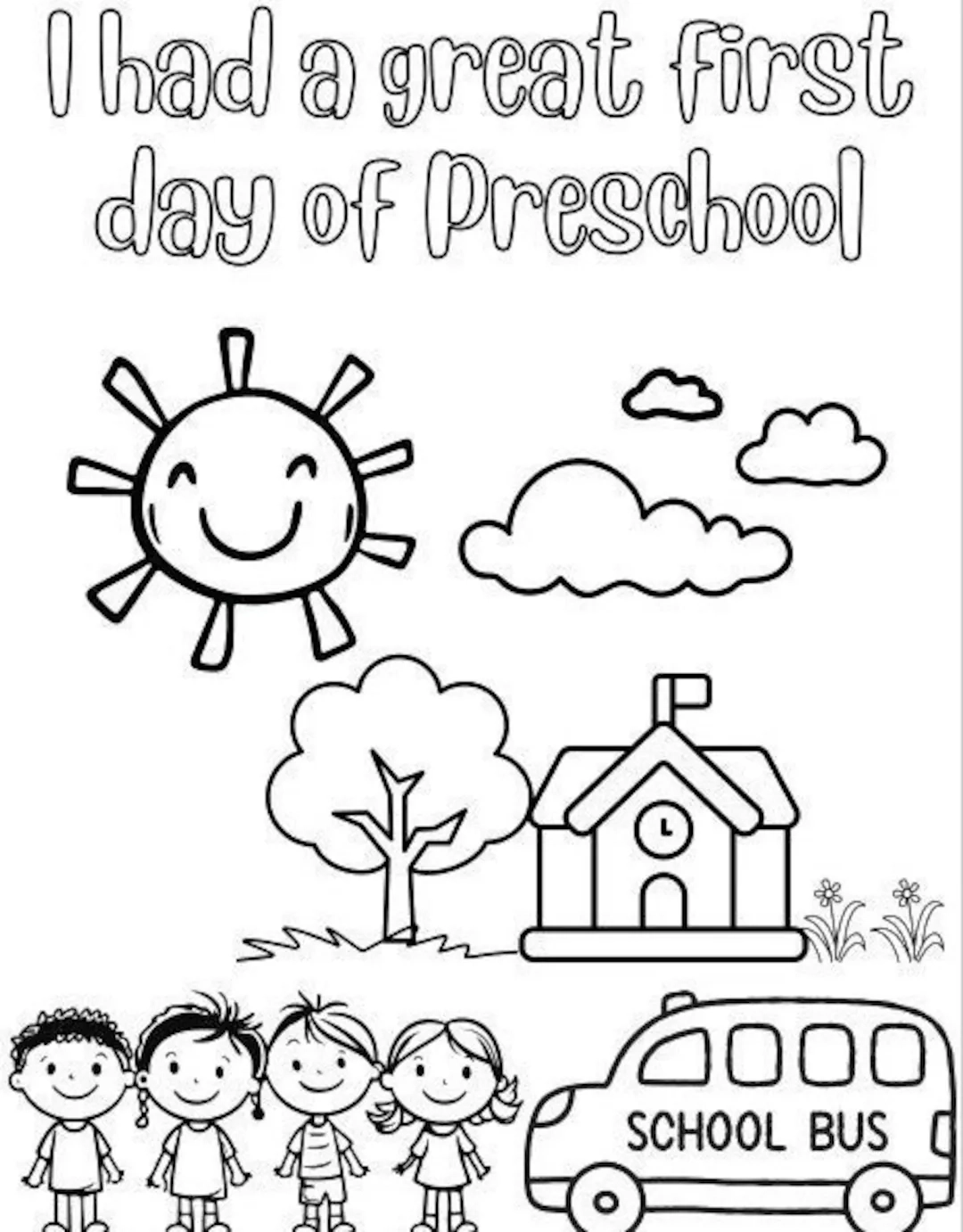 1st Day Of School Coloring Page Etsy