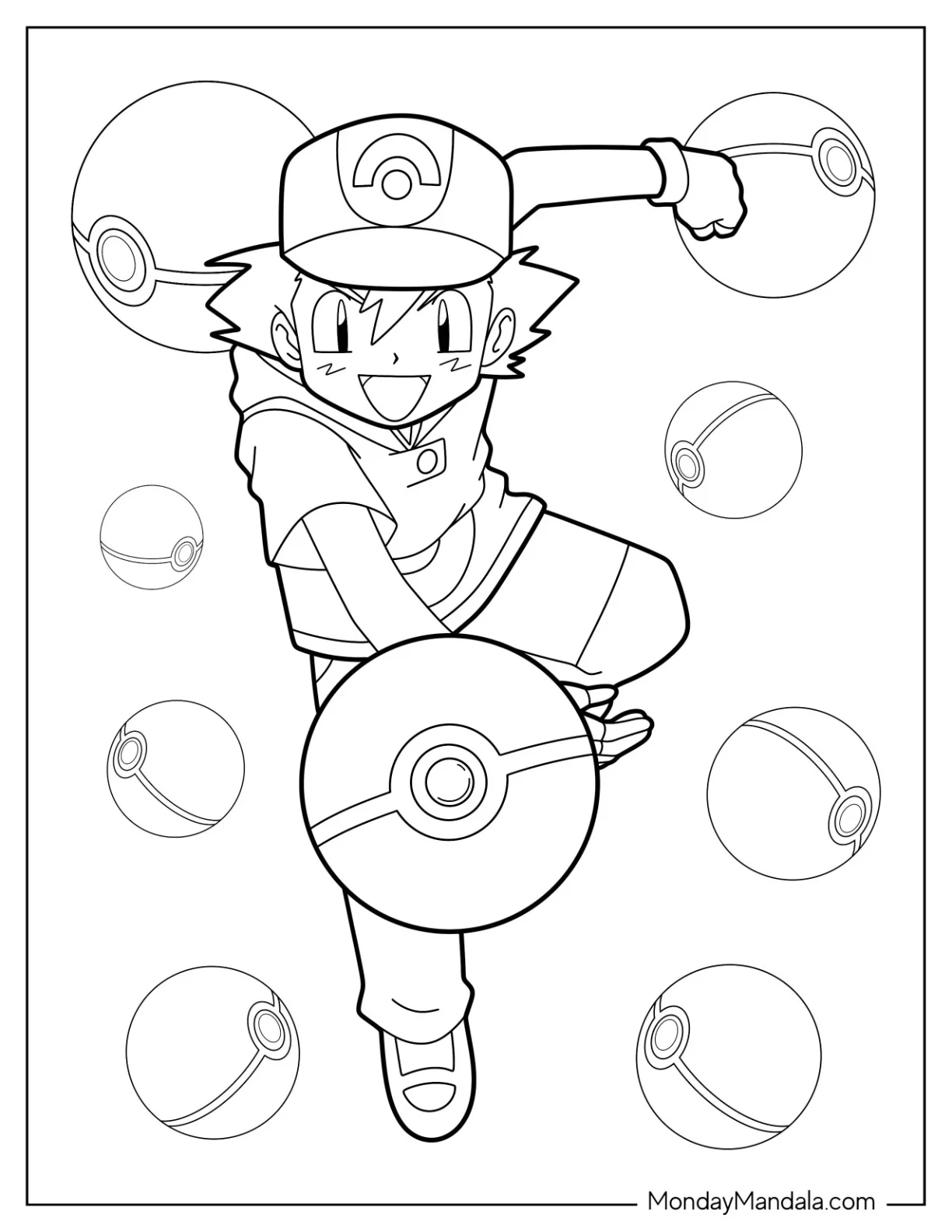 pokemon ash coloring pages