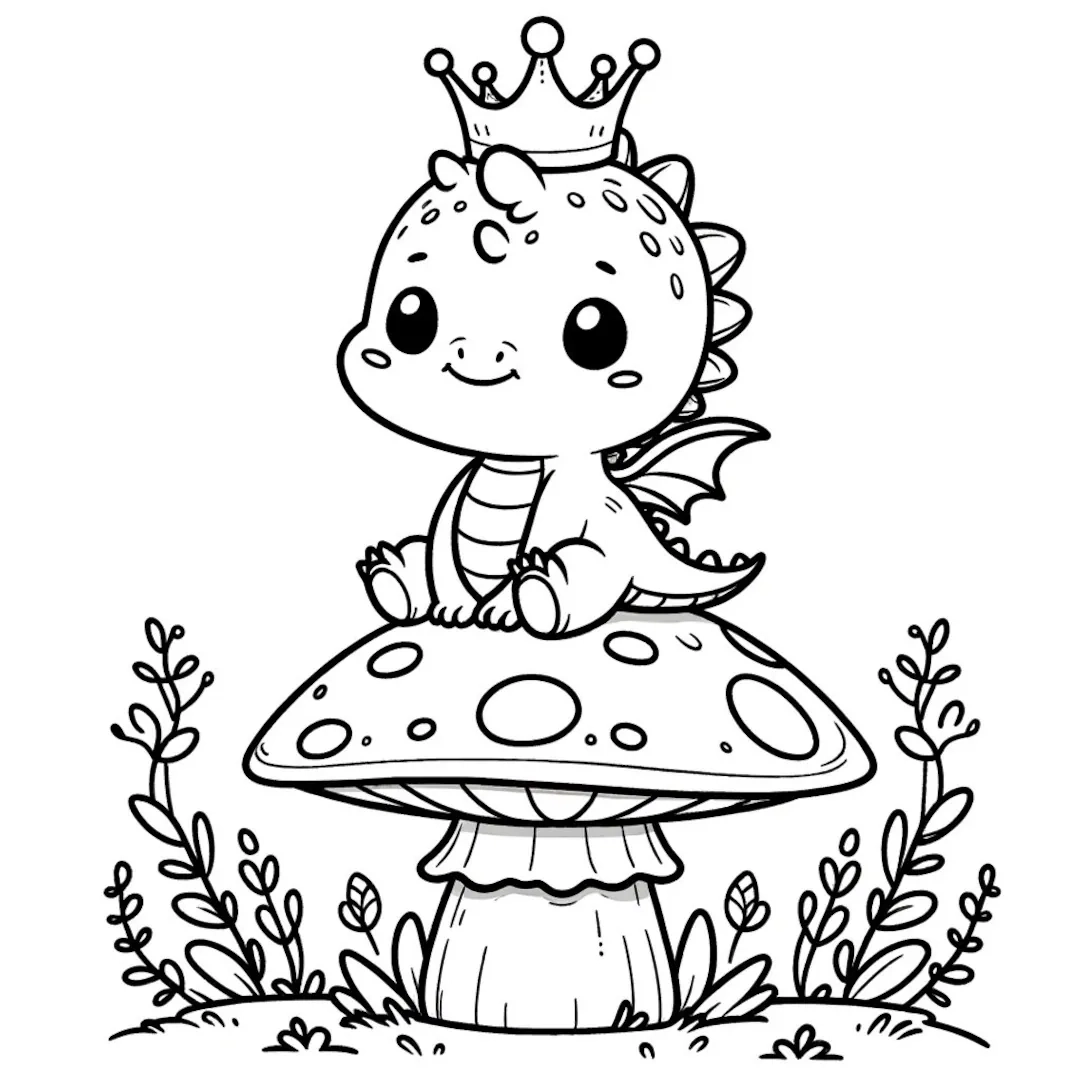 20 Baby Dragon Coloring Pages Mushroom Coloring Pages Fantasy Dragon Coloring Pages Cute Baby Dragon Coloring Mushrooms And Dragons Etsy