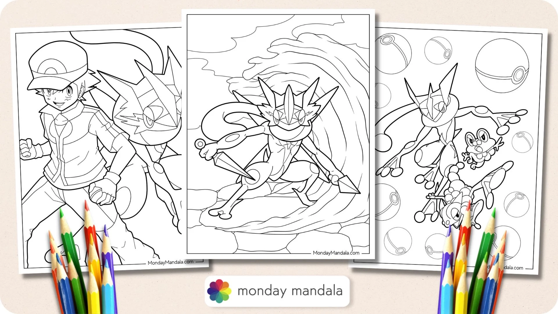 pokemon coloring pages greninja
