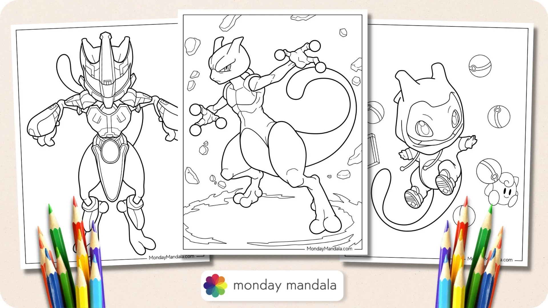 20 Mewtwo Coloring Pages Free PDF Printables 