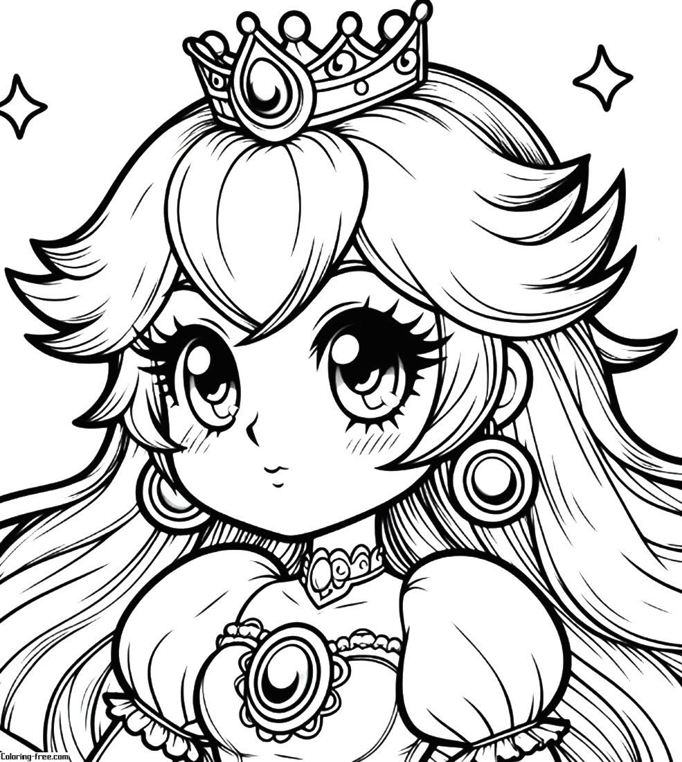 princess peach coloring pages free princess peach coloring pages free