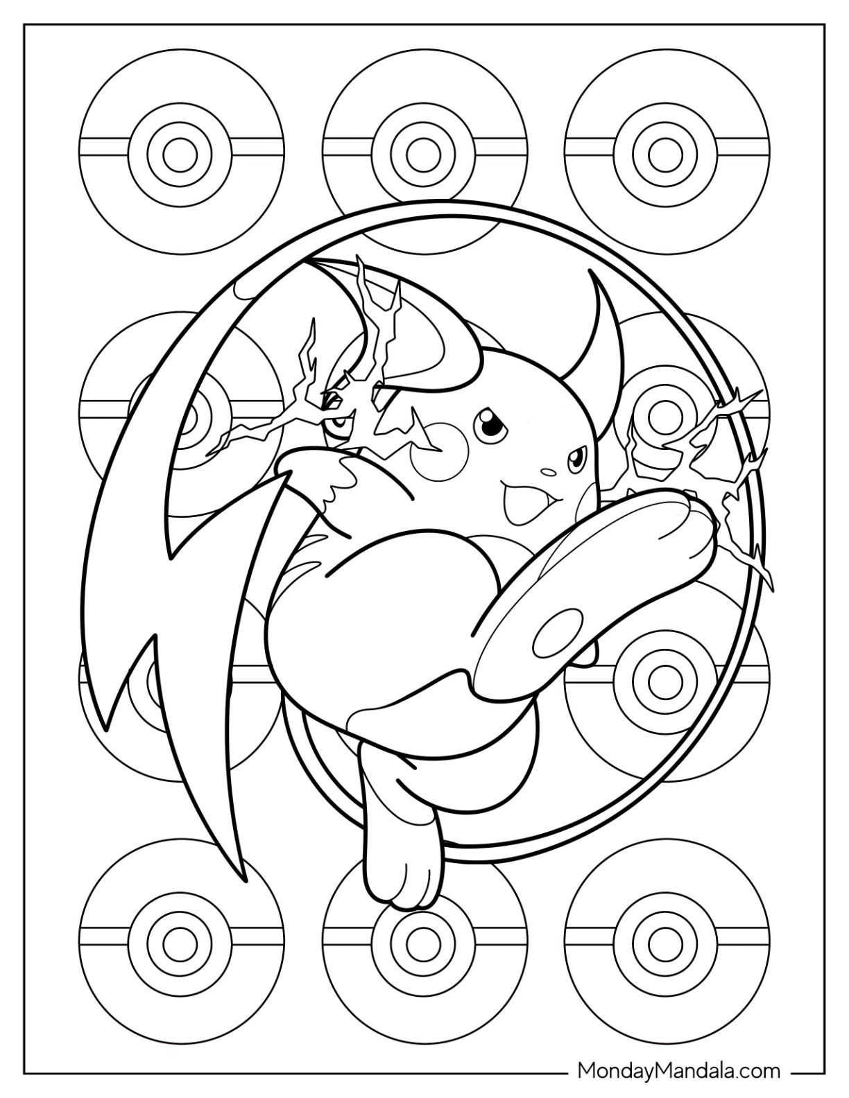 20 Raichu Coloring Pages Free PDF Printables 