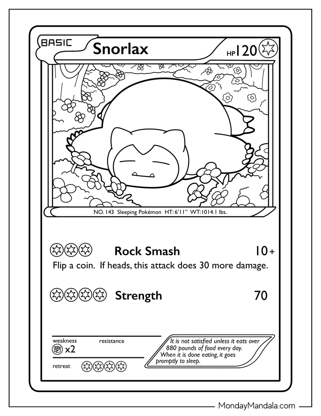 pokemon snorlax coloring pages