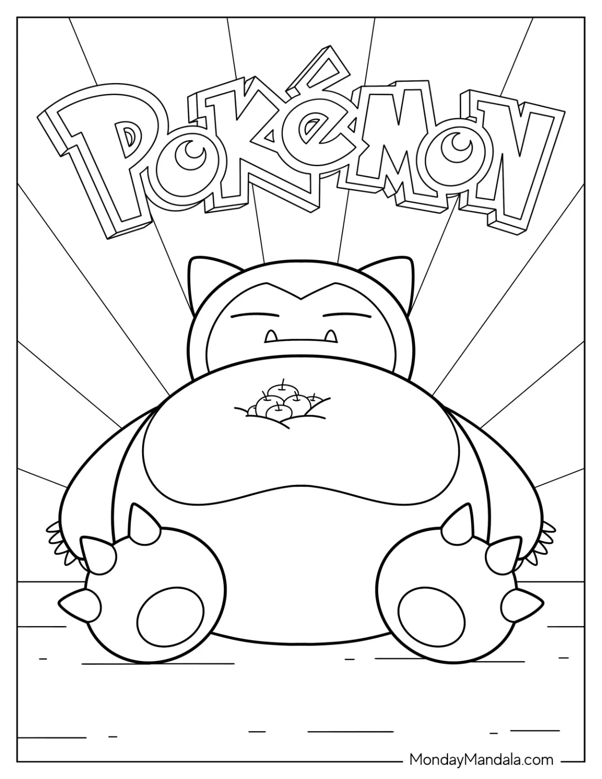 pokemon coloring pages snorlax