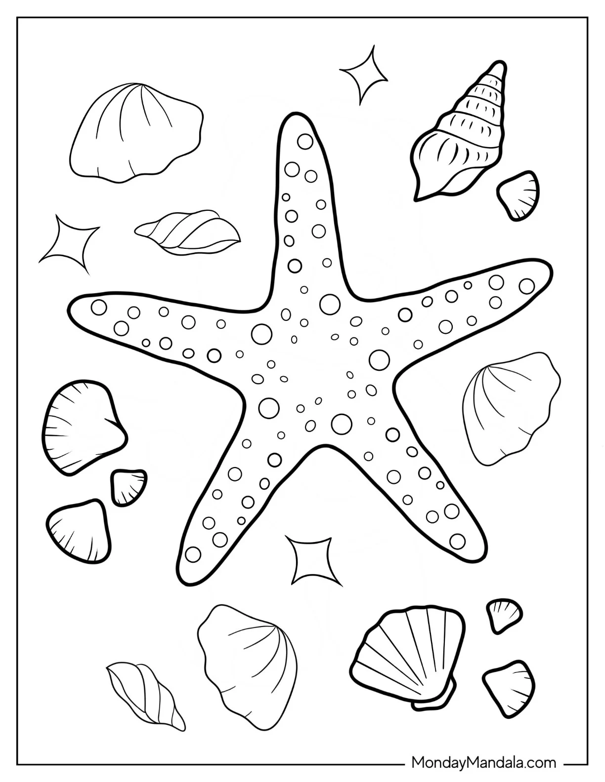 20 Starfish Coloring Pages Free PDF Printables 