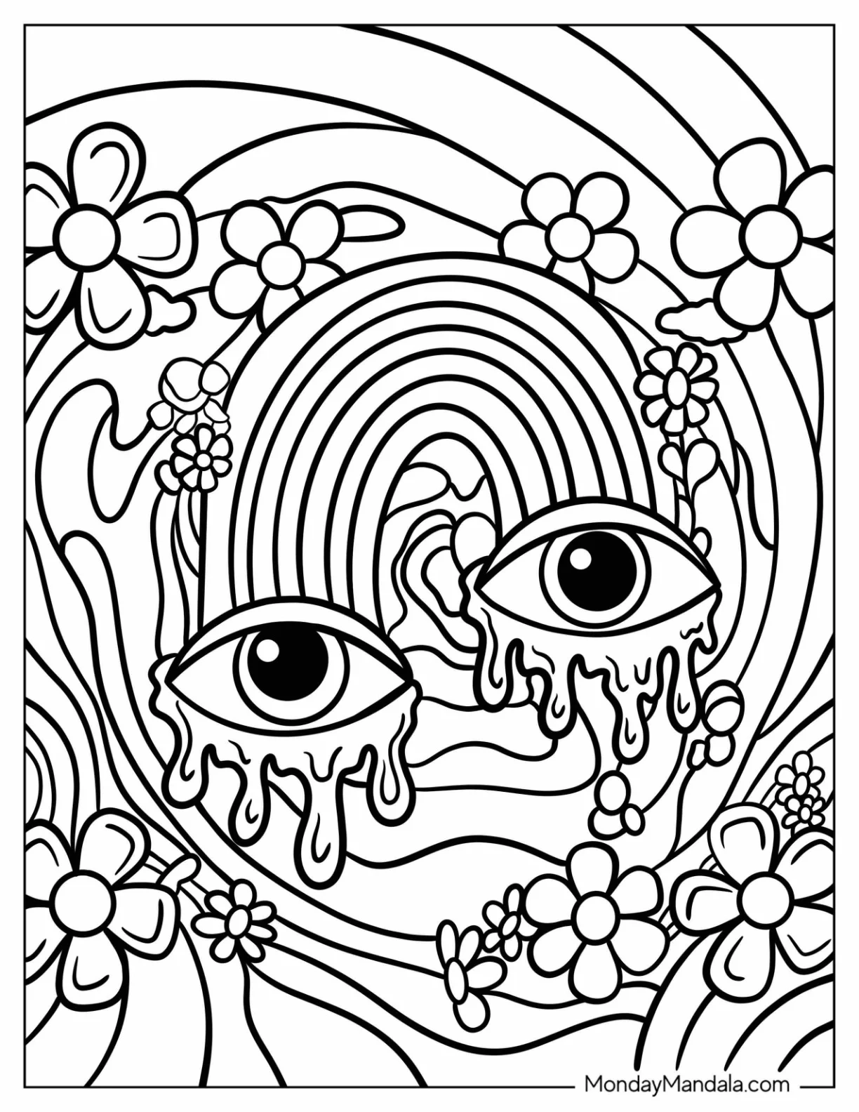 trippy coloring pages for adults