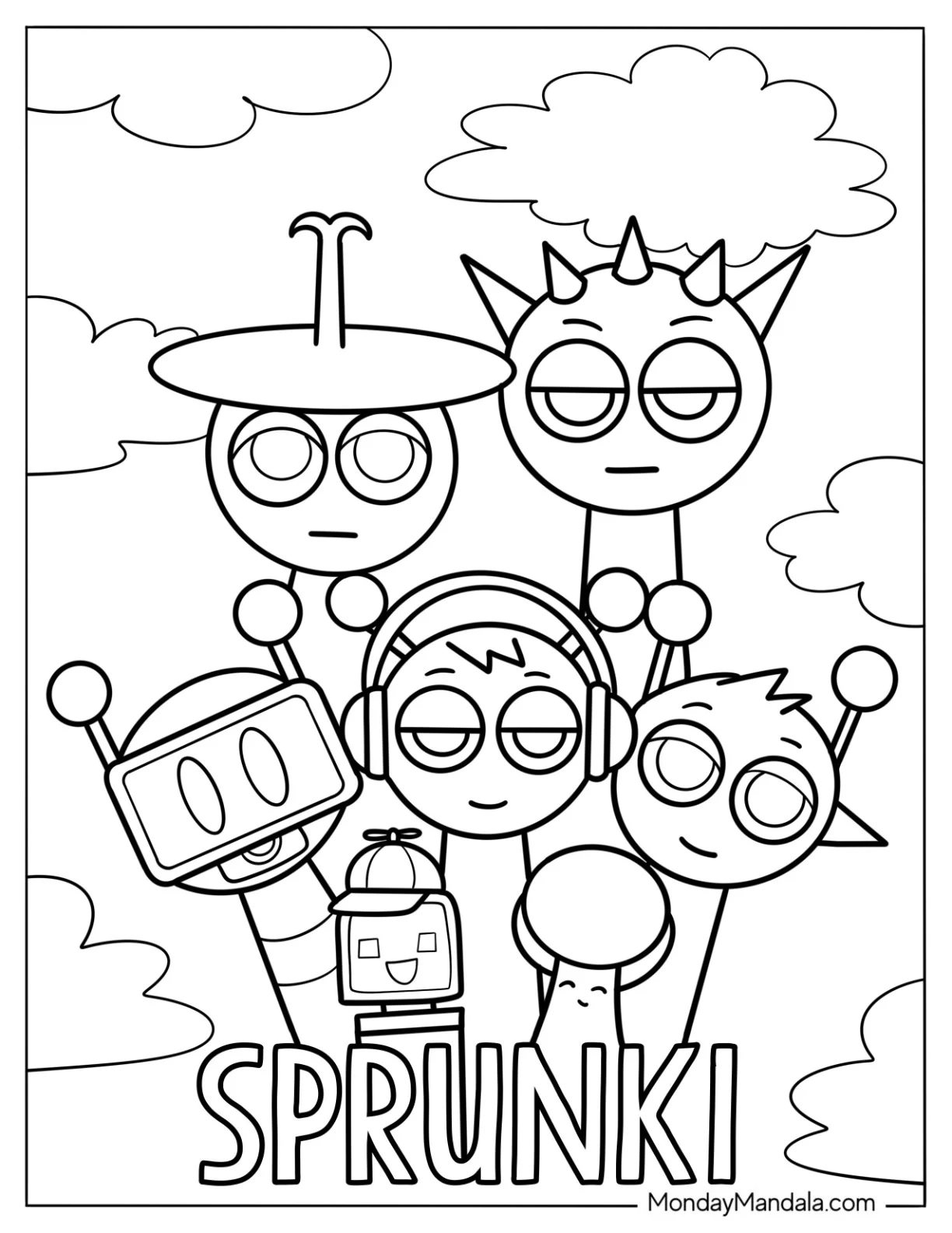 22 Sprunki Coloring Pages Free PDF Printables 