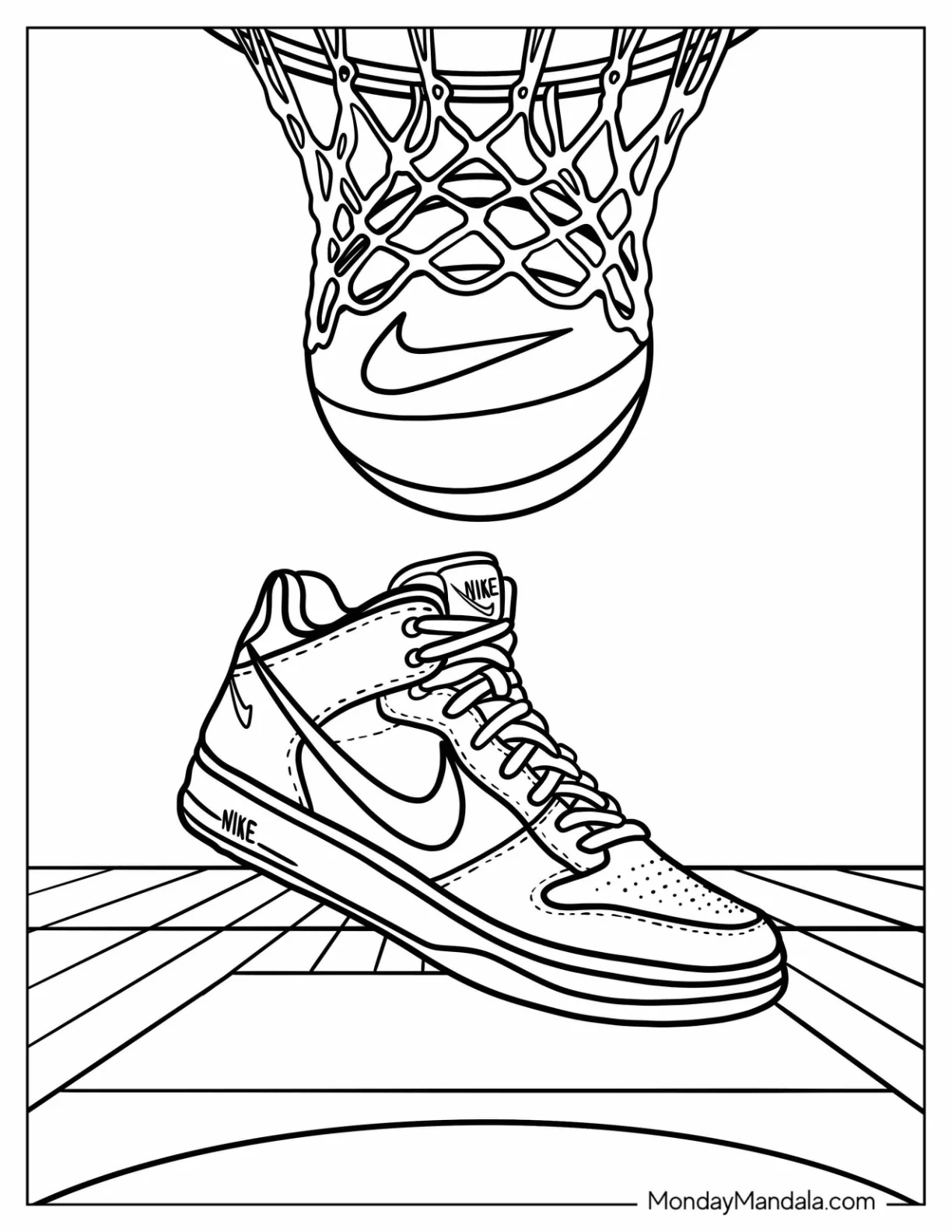 24 Nike Coloring Pages Free PDF Printables