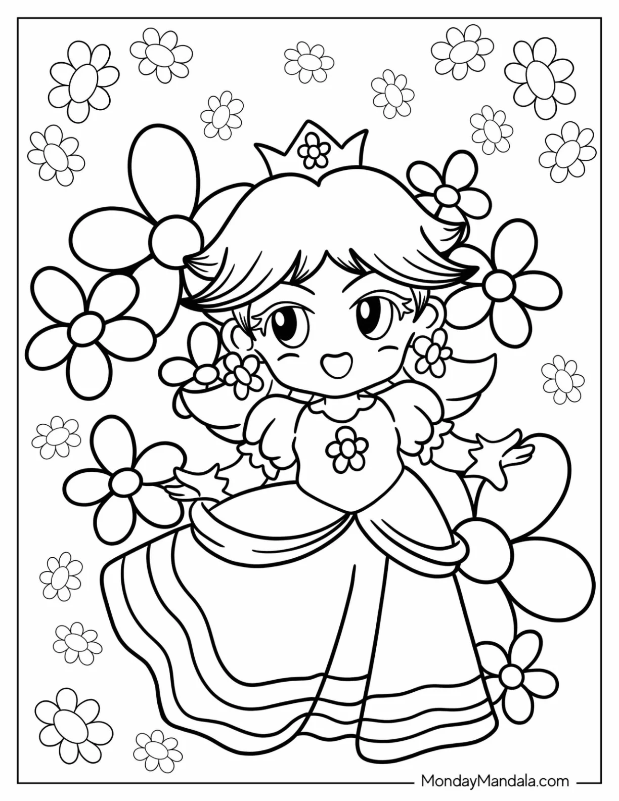 24 Princess Daisy Coloring Pages Free PDF Printables 