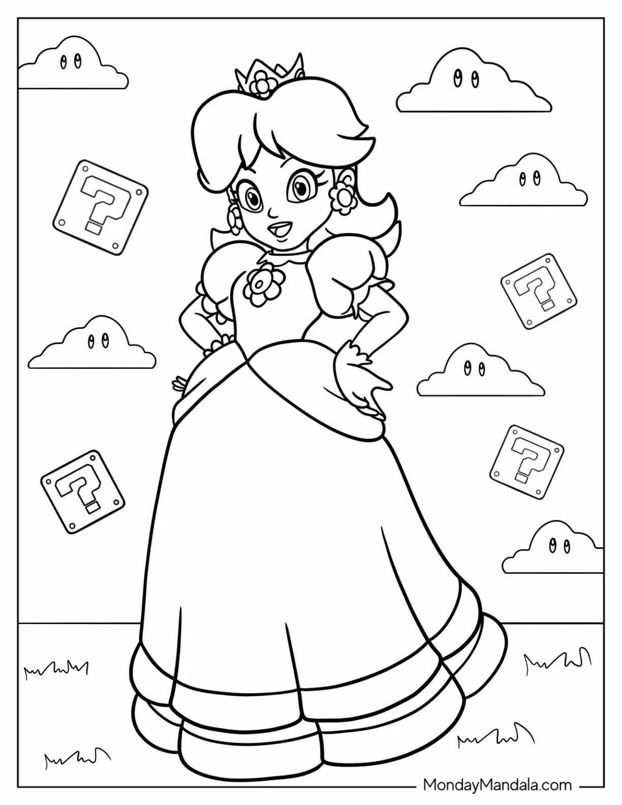 24 Princess Daisy Coloring Pages Free PDF Printables 