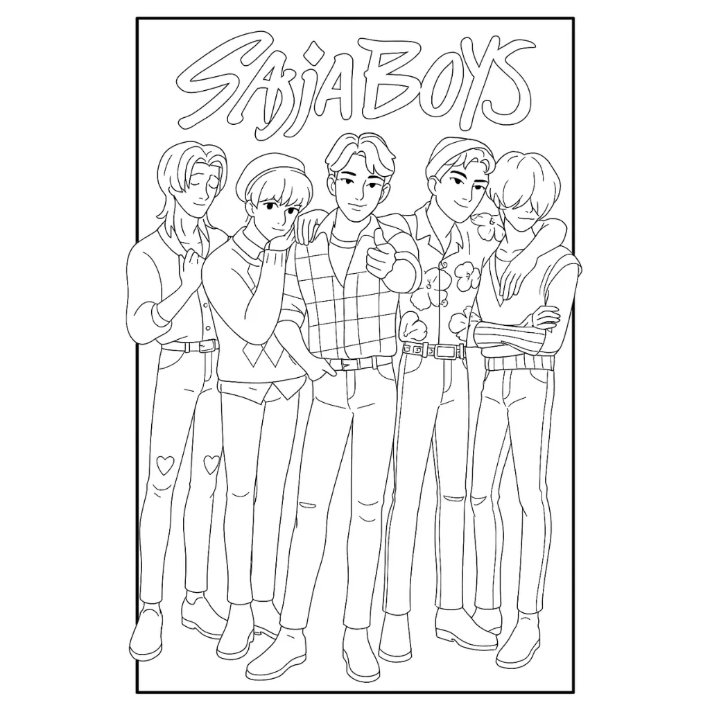 24 Saja Boys Coloring Pages K pop Drawings To Print 