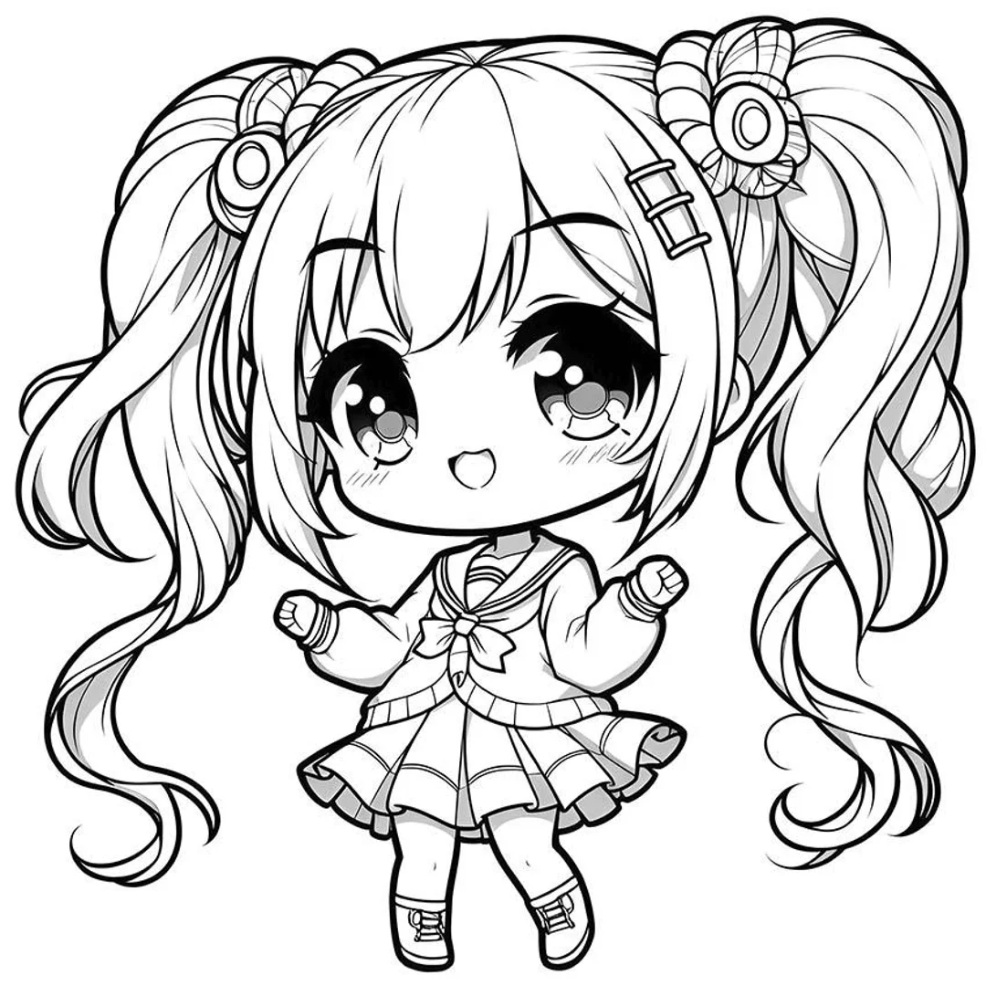 anime girl coloring page anime girl coloring page
