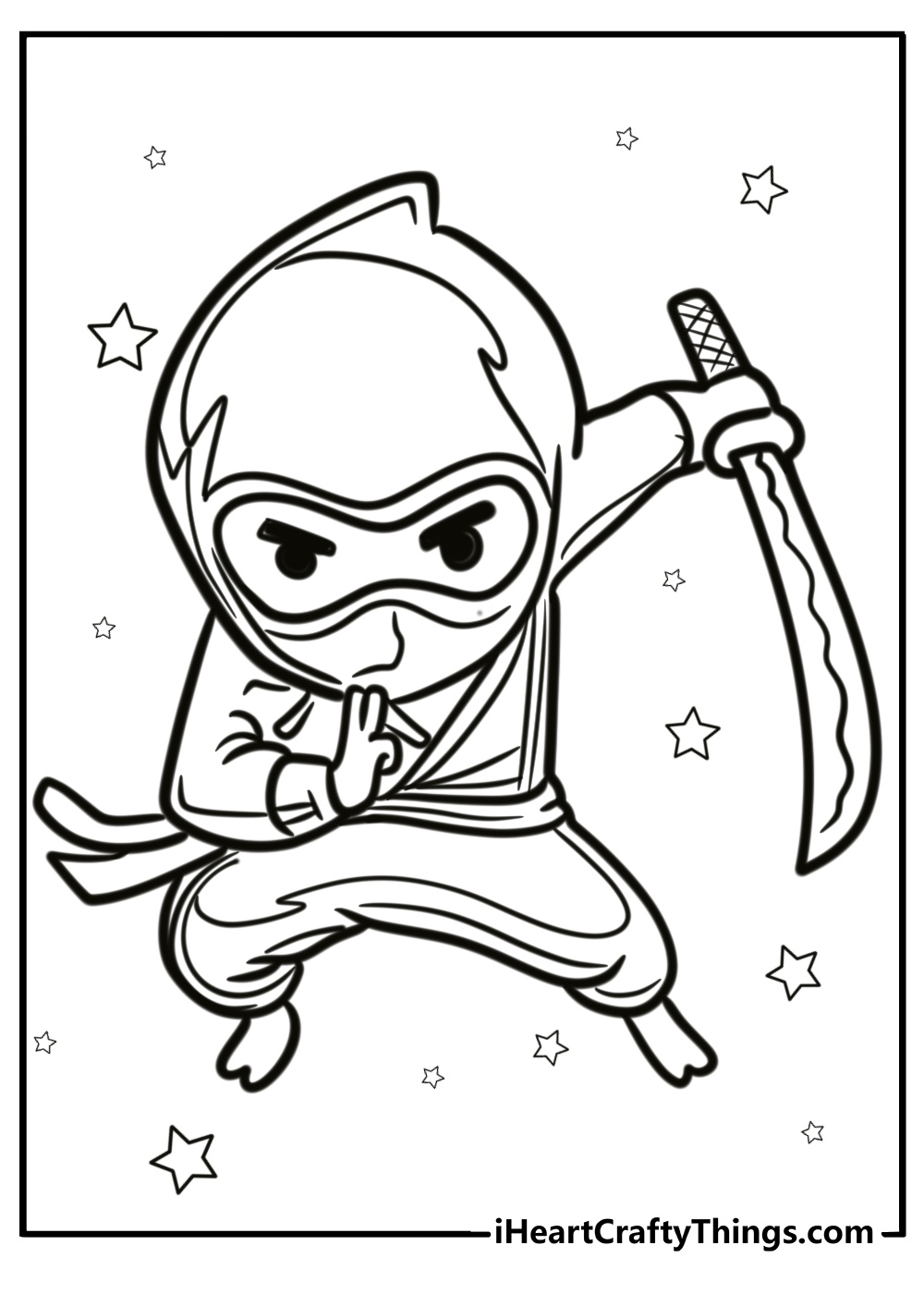 coloring pages of a ninja