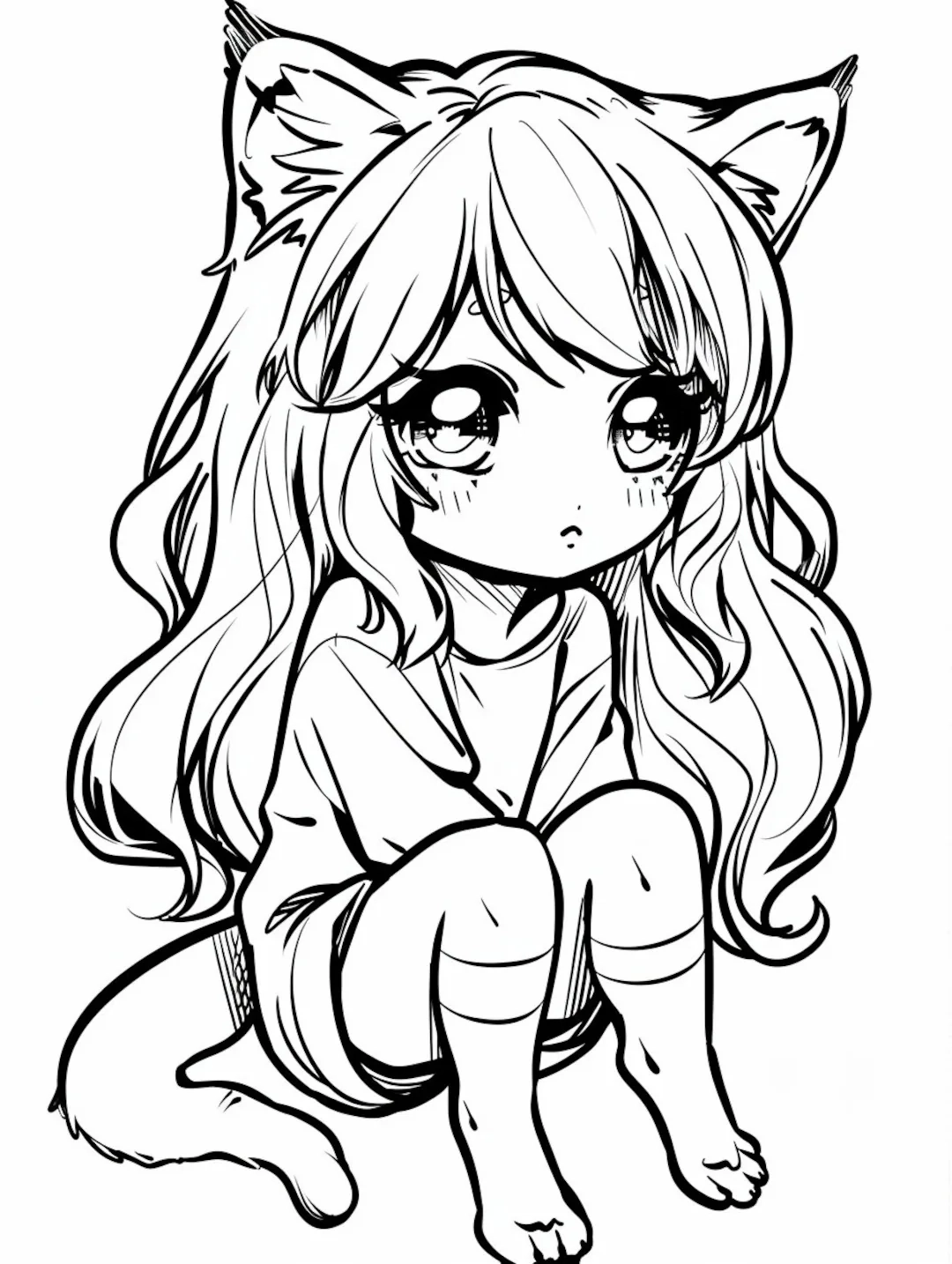 kawaii coloring pages anime