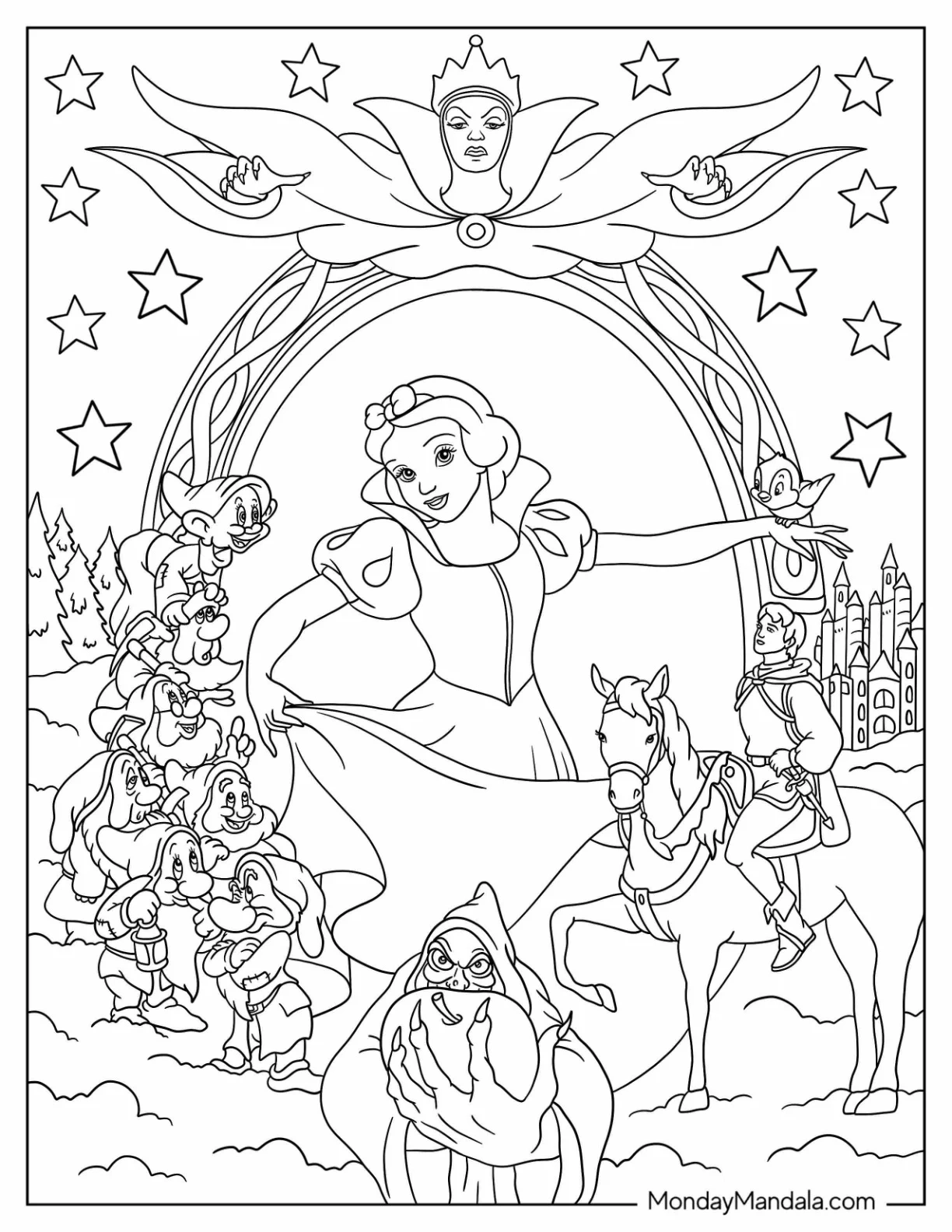 26 Snow White Coloring Pages Free PDF Printables 
