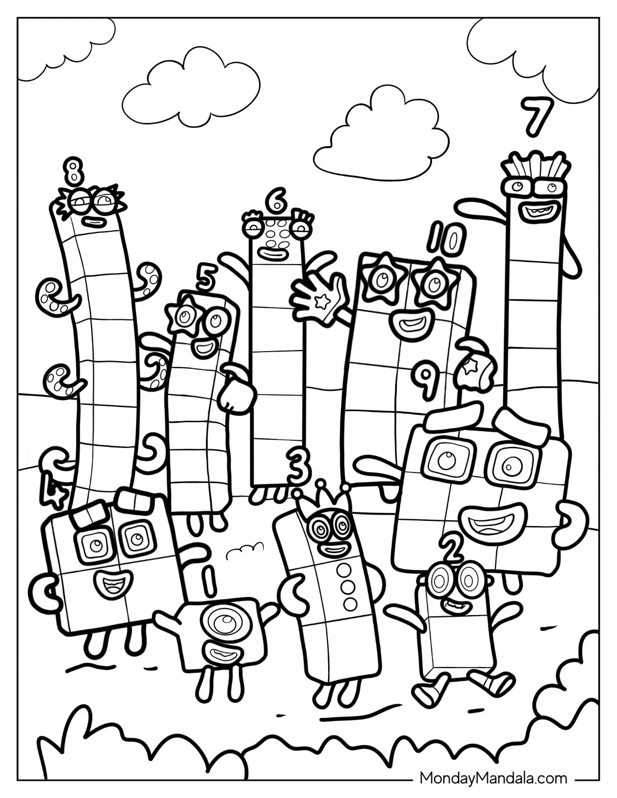 Number Blocks Coloring Pages Coloring Page Printable Number Blocks Coloring Pages Coloring Page Printable