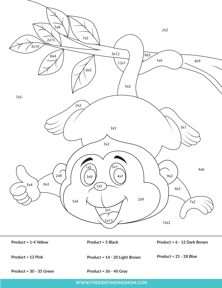 3 Multiplication Color By Number Worksheets