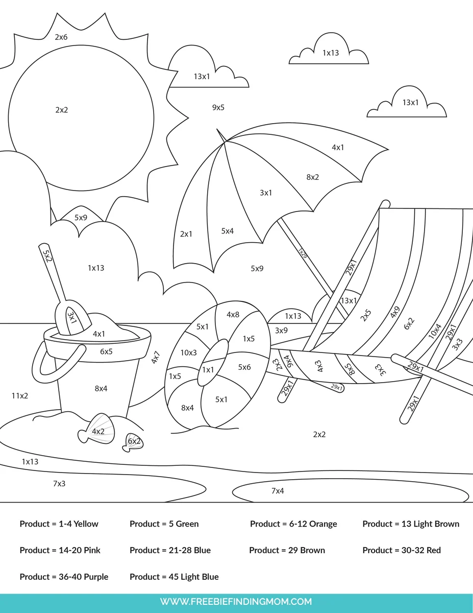 3 Multiplication Color By Number Worksheets