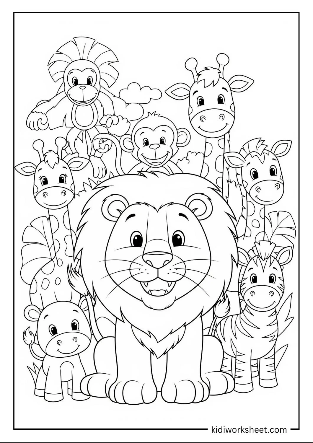 jungle animals printable coloring pages