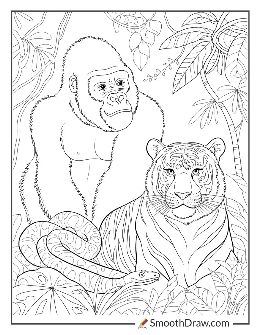 30 Jungle Coloring Pages For Kids Adults 30 Jungle Coloring Pages For Kids Adults