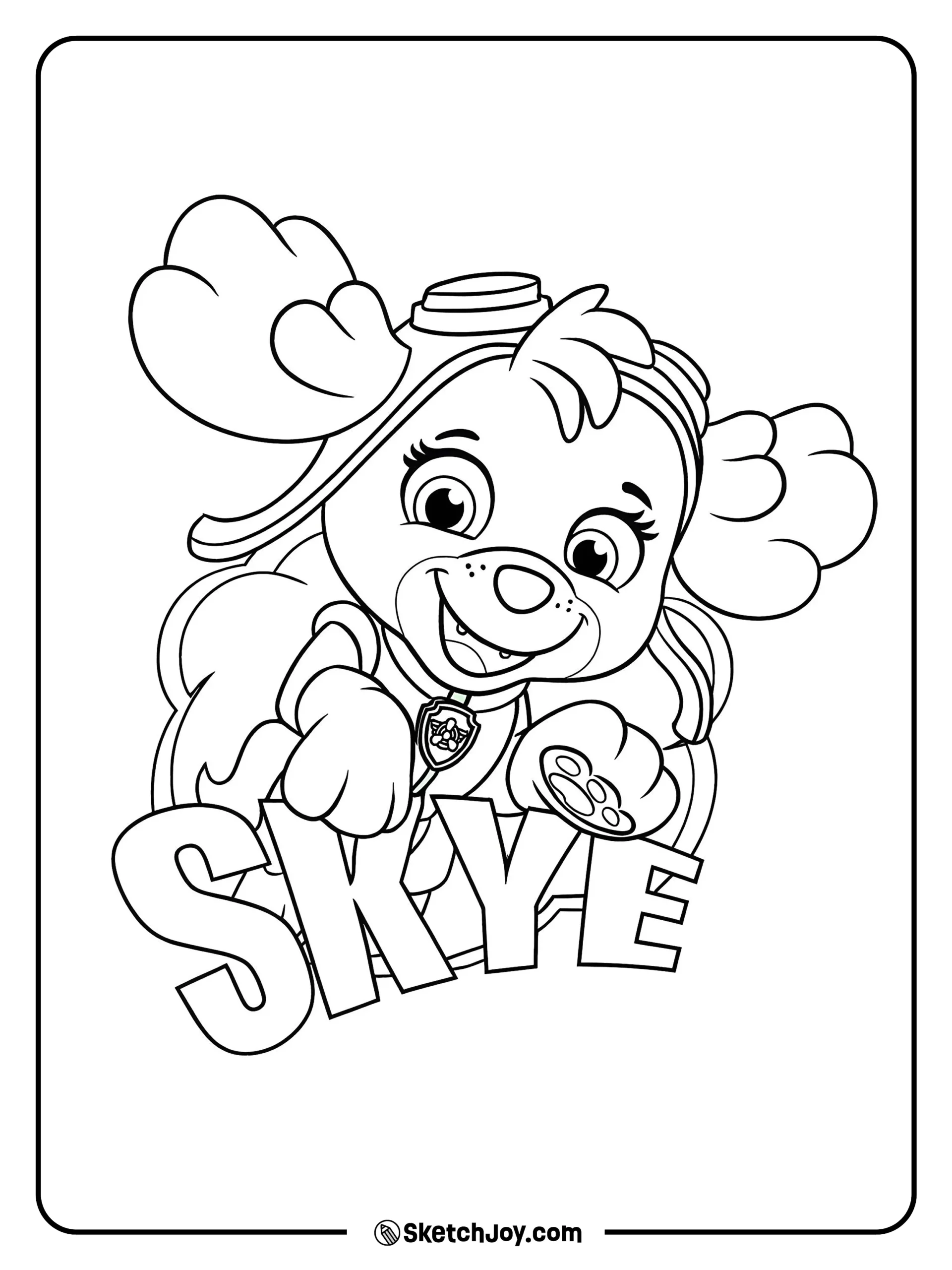 skye paw patrol coloring page