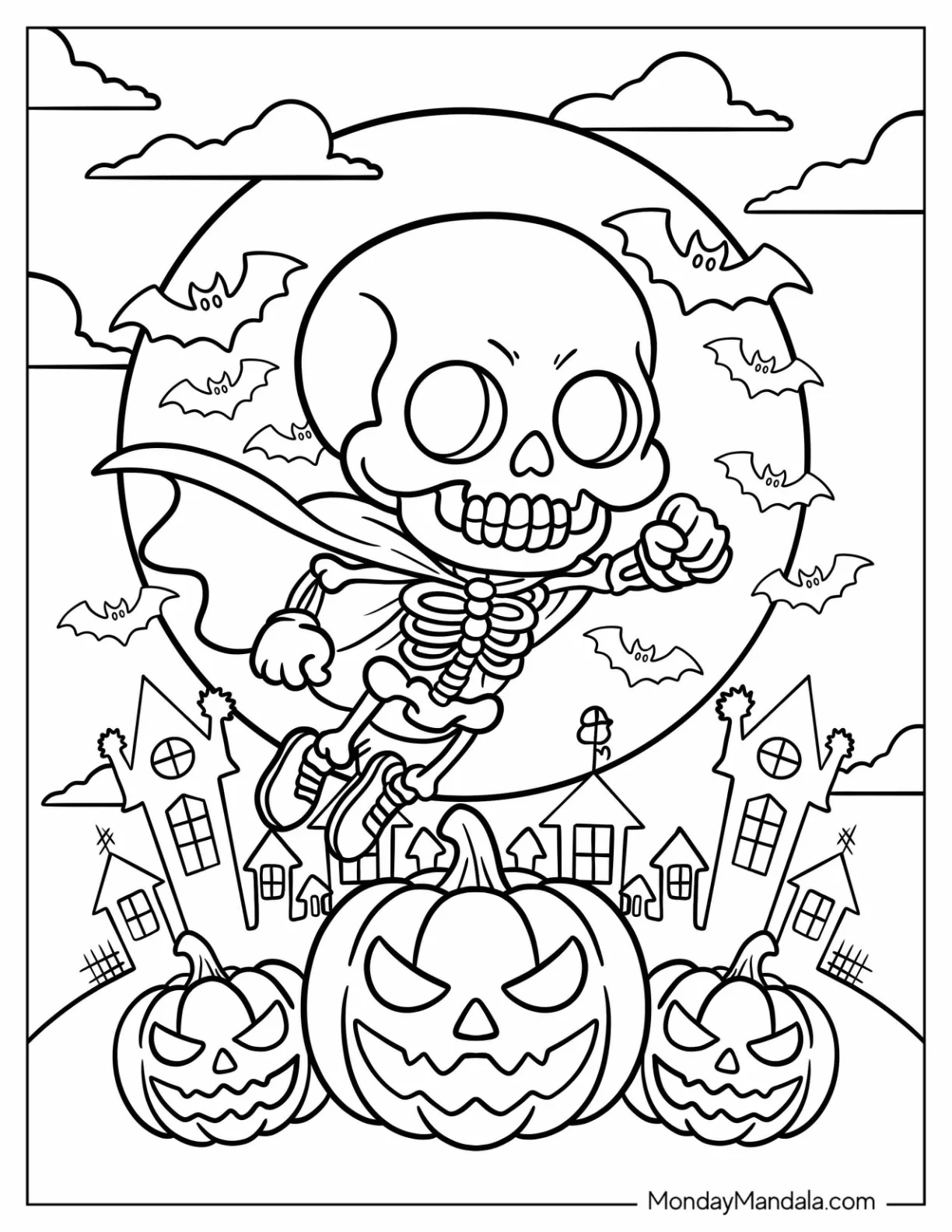 coloring pages of skeletons