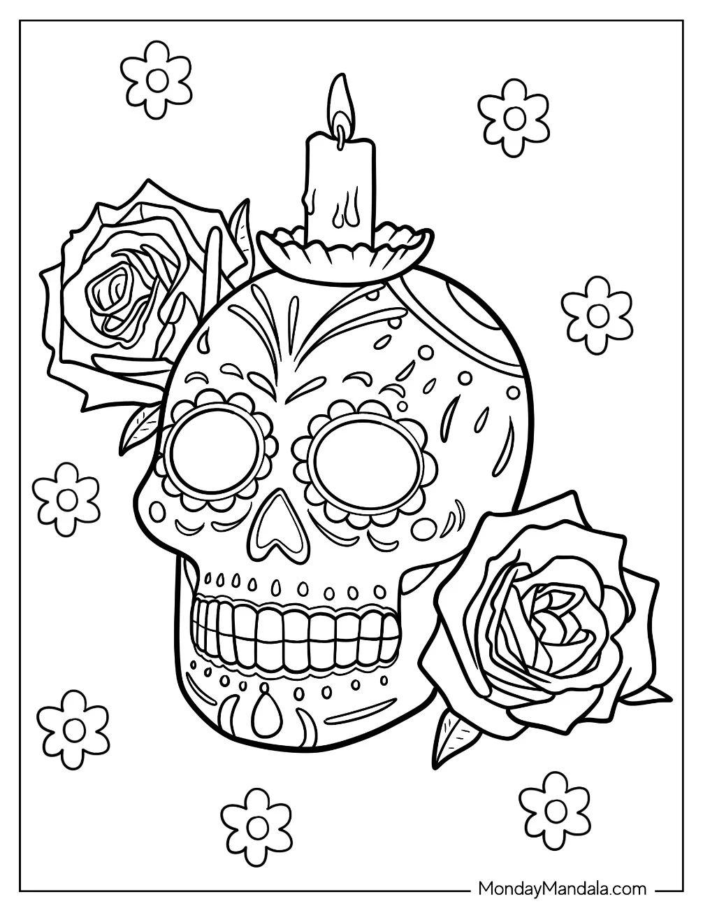30 Sugar Skulls Coloring Pages Free PDF Printables 