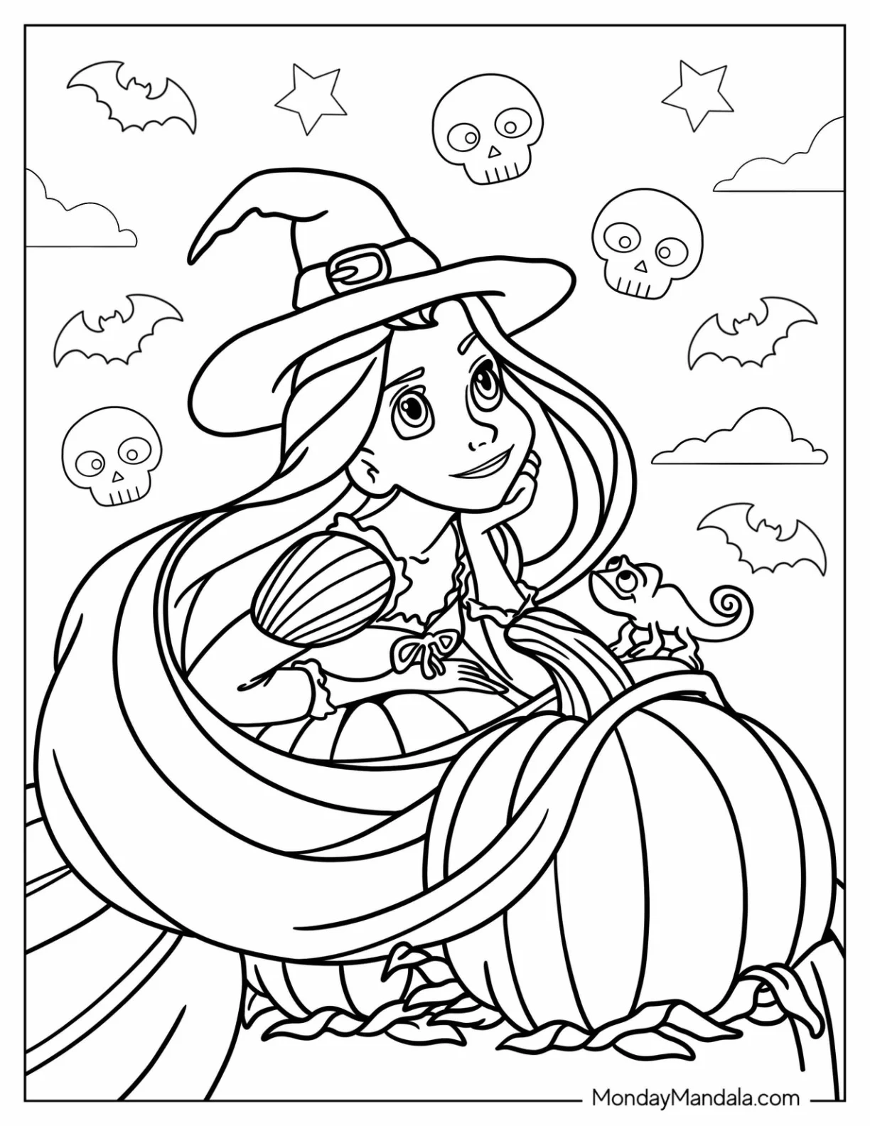 halloween disney princess coloring pages