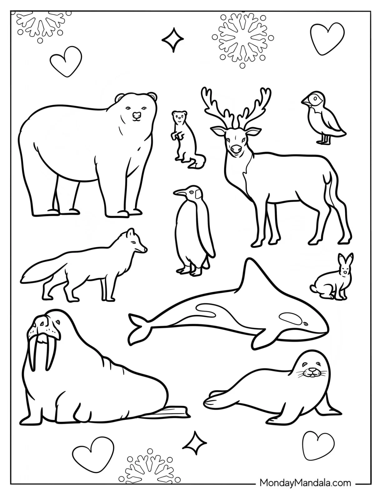 35 Arctic Animals Coloring Pages Free PDF Printables