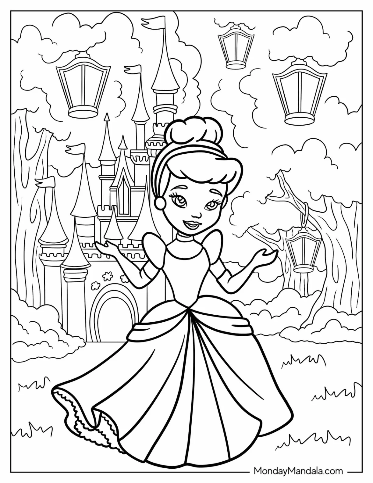 36 Cinderella Coloring Pages Free PDF Printables 