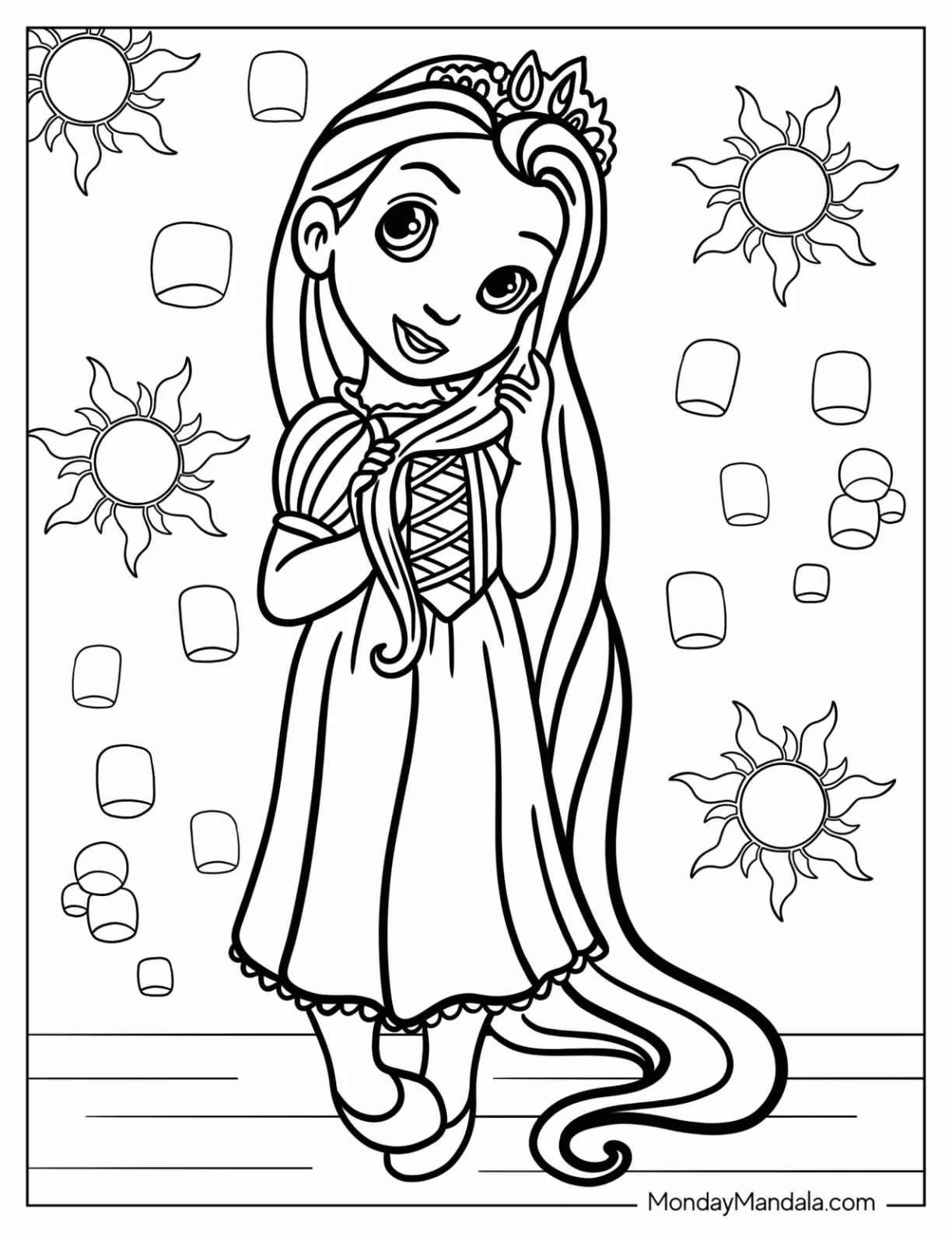 rapunzel disney princess coloring pages