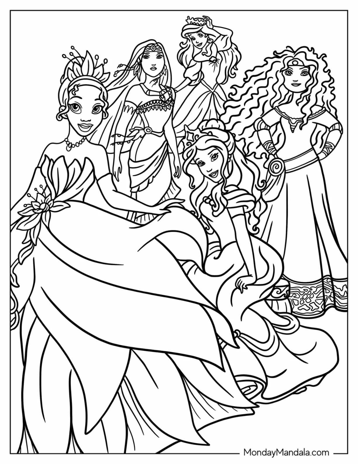 disney princess coloring pages tiana