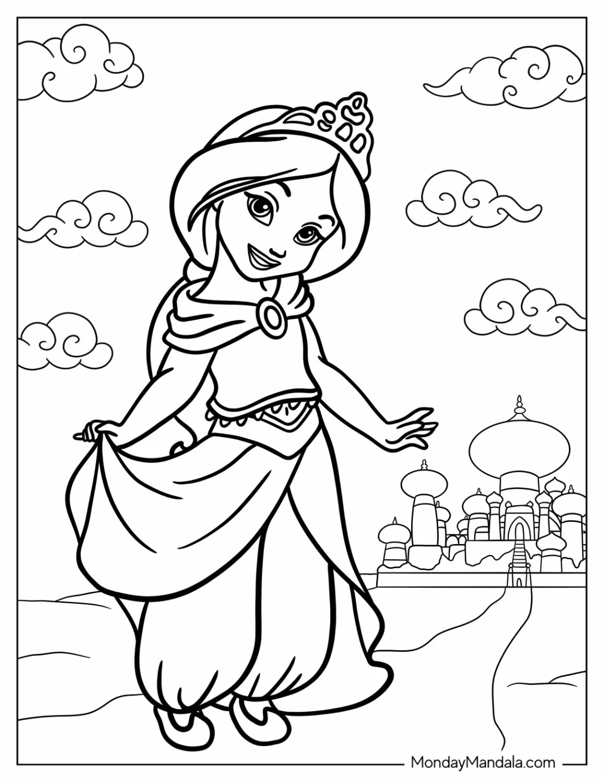 princess jasmine coloring page