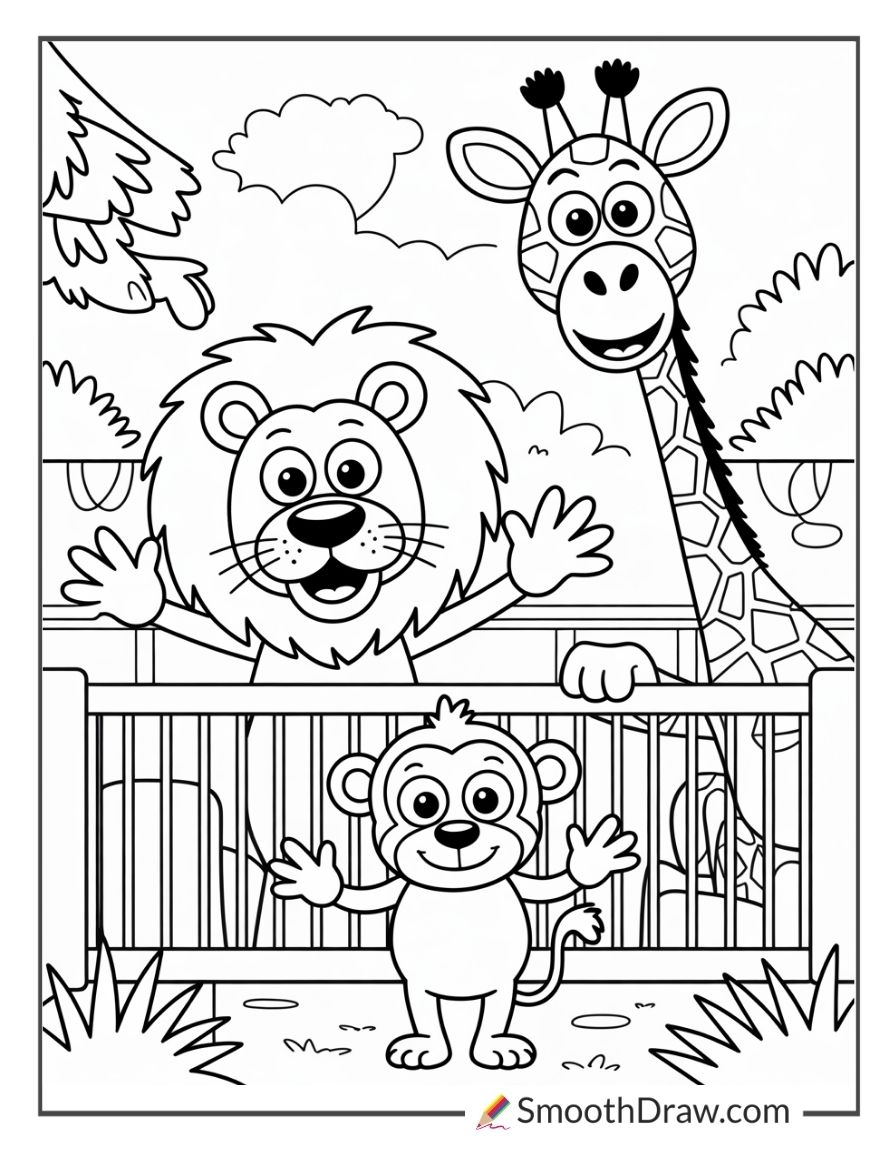 cartoon animals coloring pages