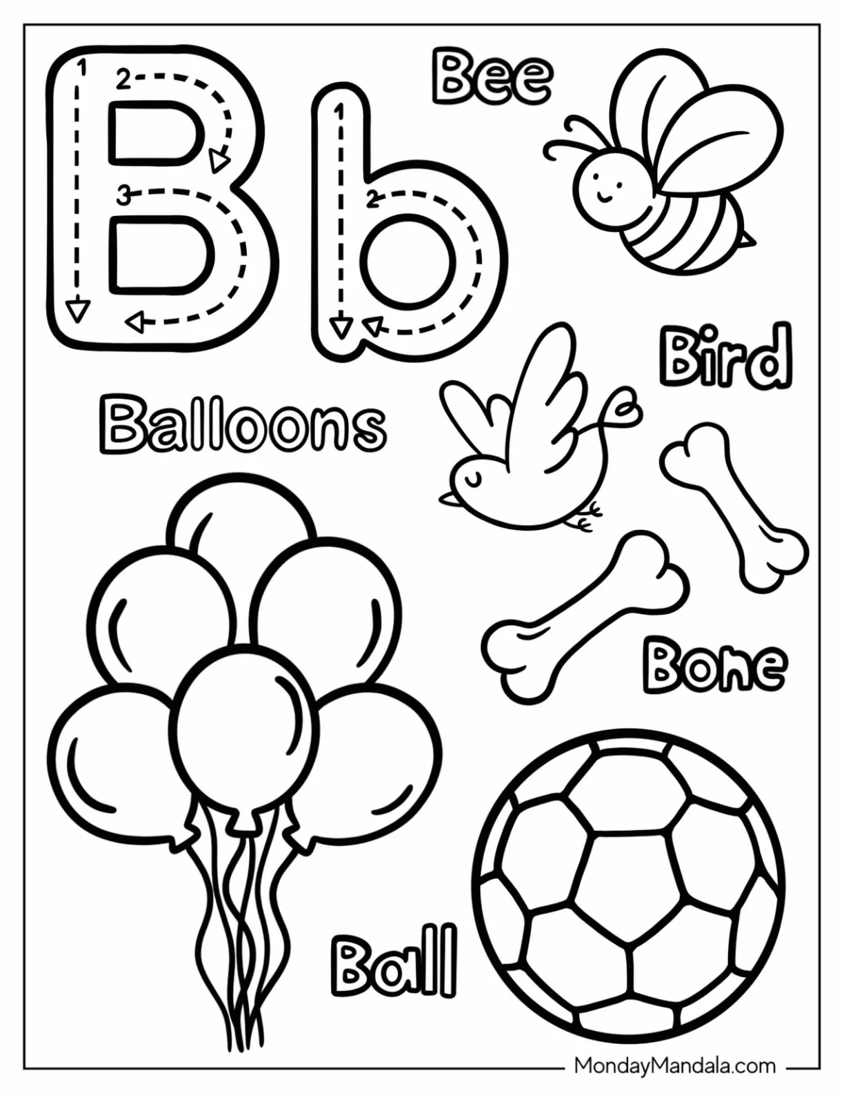 38 Letter B Coloring Pages Free PDF Printables 