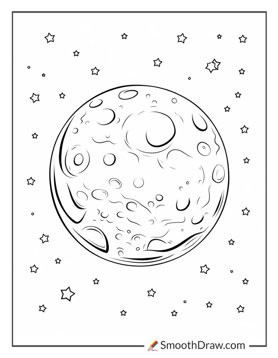 38 Moon Coloring Pages Free PDFs 