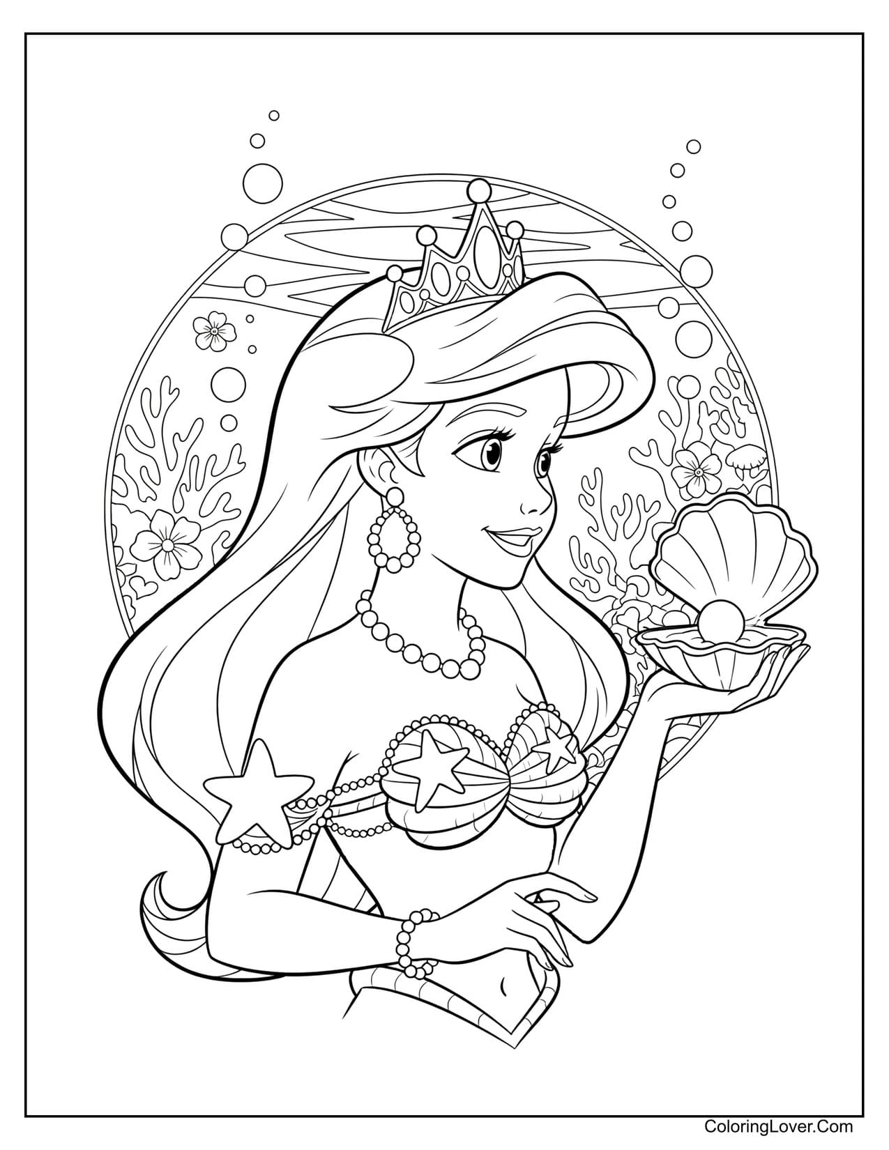 mermaid princess coloring page mermaid princess coloring page